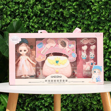 Toys BJD Doll for Girls Gifts Princess Bag Pet Shop Bicycle Joint Movable Full Set
