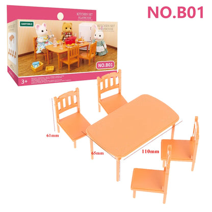 Forest Animal Family Dollhouse Furniture 1/12 Miniature Toys Girl Dolls