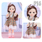 12 Inch 30cm 1/6 Girl Bjd Dolls with Clothes Skirt Hat Headdress Dress Up DIY Toys Dollhouse