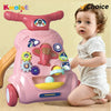 Toddler Toys Hand Push Music Walker Early Educational Electric Lighting Trolley