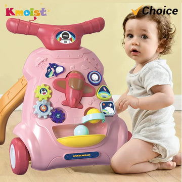 Toddler Toys Hand Push Music Walker Early Educational Electric Lighting Trolley