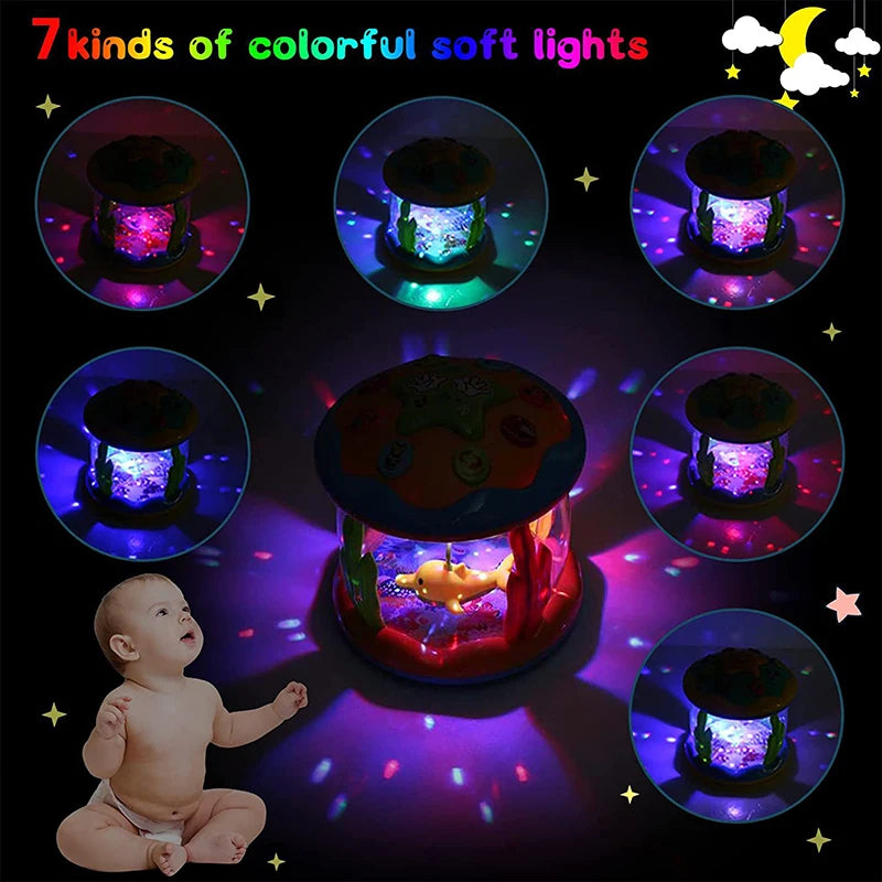 Baby Toys 1-3 Years Babies Ocean Light Rotary Projector Musical Toys Montessori Early Educational Sensory Toys