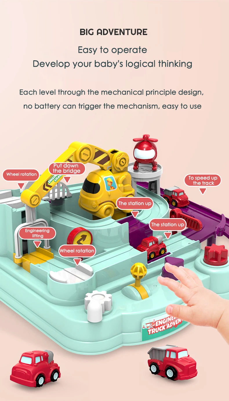 Racing Rail Car for Children Adventure Game Mechanical Interactive Train