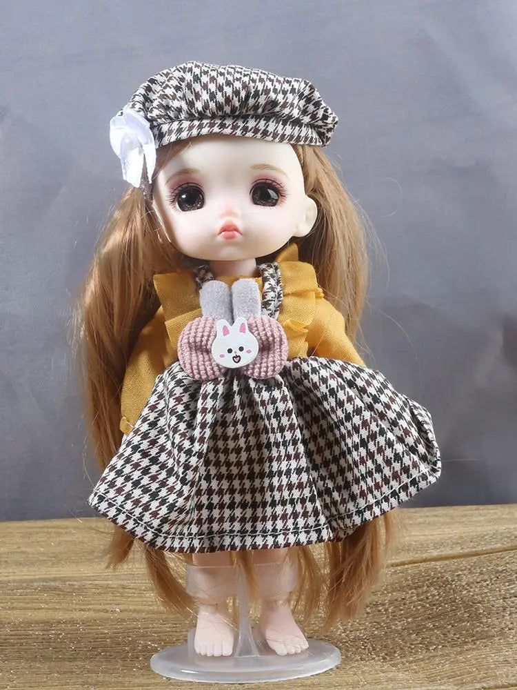 16cm BJD Doll Full Set 13 Moveable Joint Dolls Cartoon Dress Bjd Toy