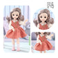 12 Inch 30cm 1/6 Girl Bjd Dolls with Clothes Skirt Hat Headdress Dress Up DIY Toys Dollhouse