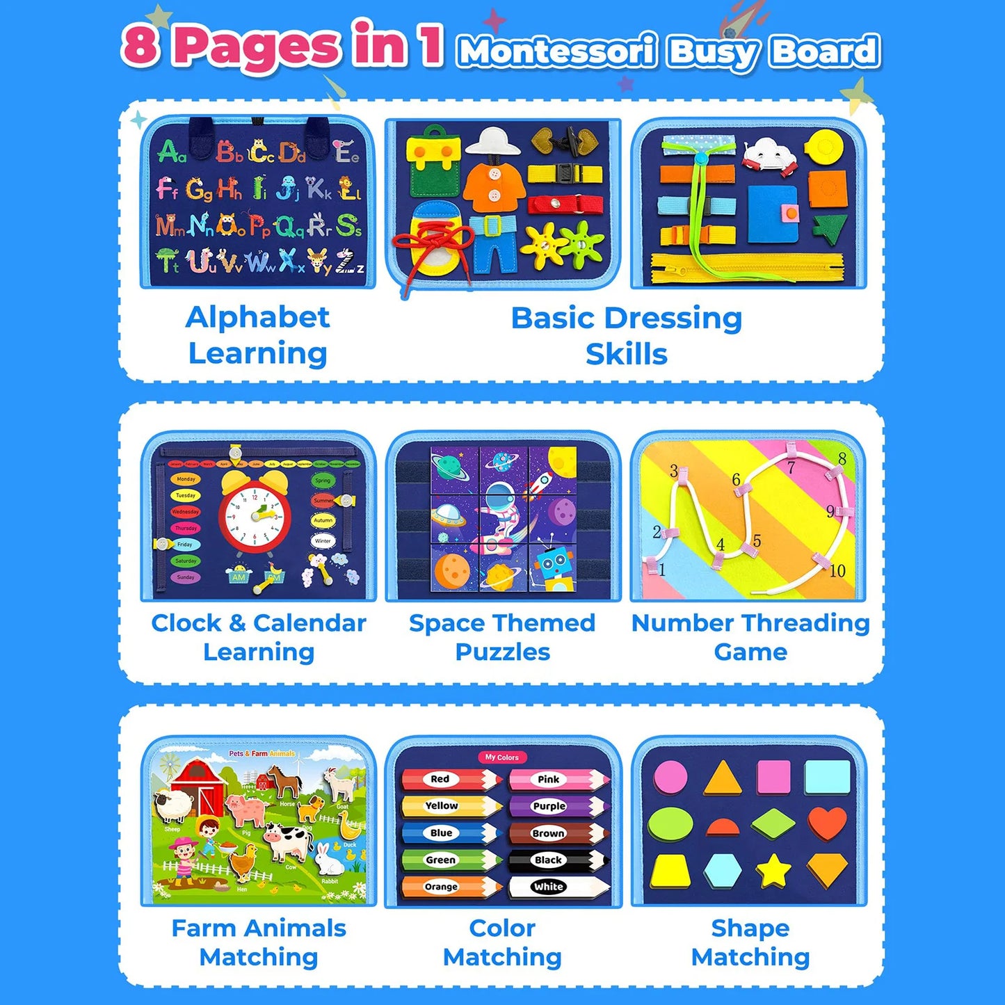 Busy Board Montessori Toys Sensory Toys for Toddlers Boy Toys