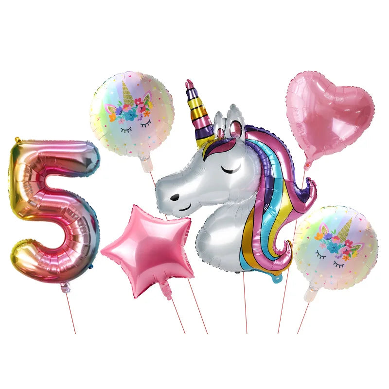 Unicorn Plate Napkin Cups Unicorn Party Supplies Balloons Kids Birthday Party Decoration Baby Shower Girl Kid Birthday Supplies