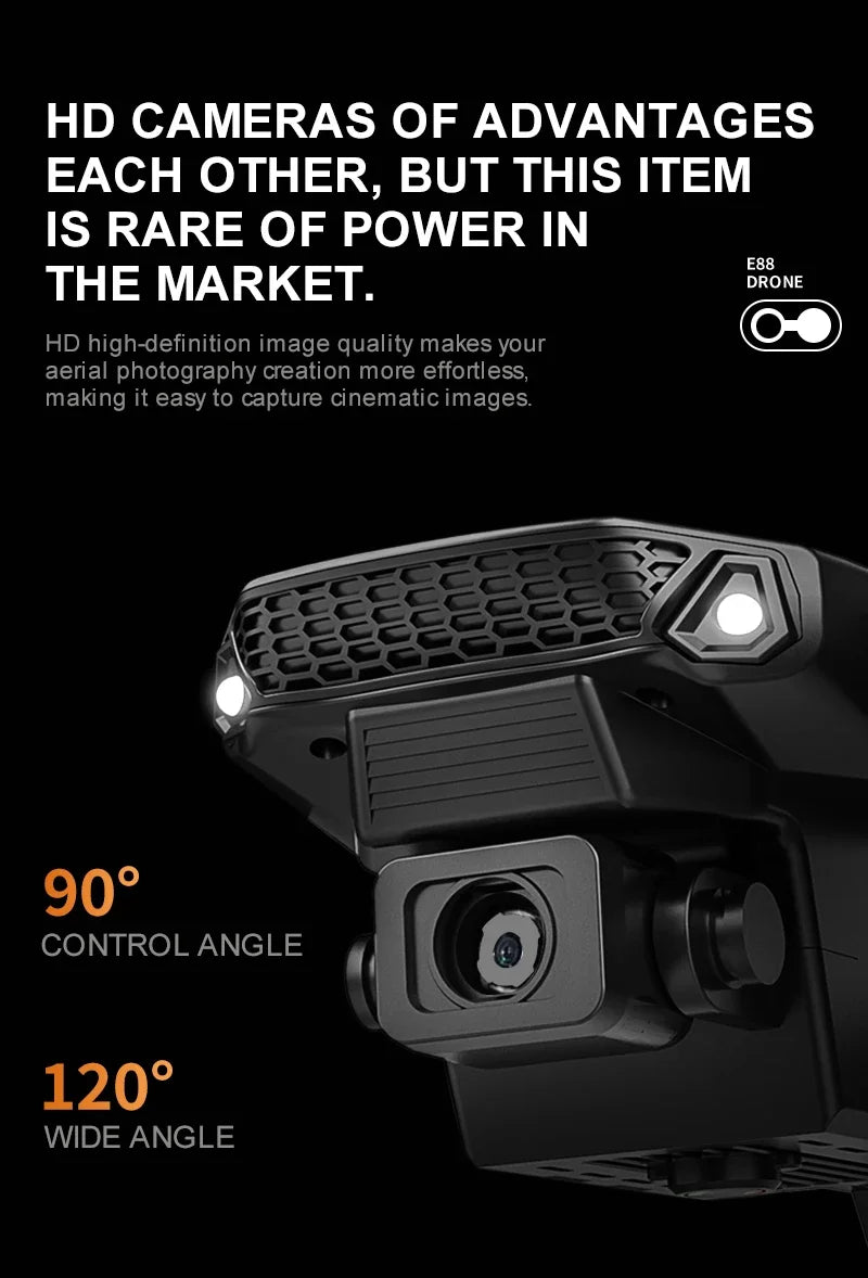 Professional mini remote control drone with E88 4k HD aerial camera