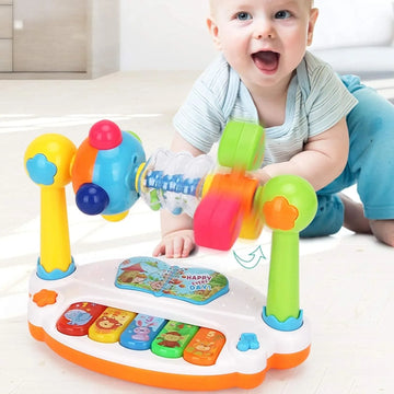 Kids Rotating Music Piano Keyboard With Light Sound