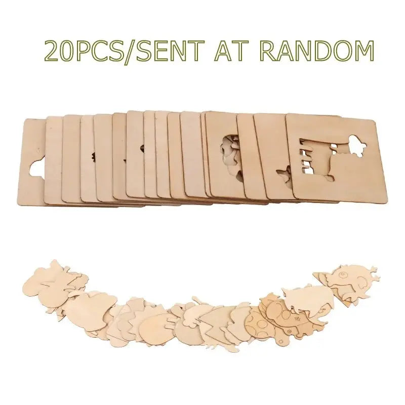 Montessori Kids Drawing Toys Wooden Painting Stencils Template Craft Toys