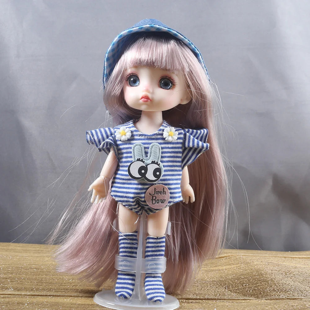 16cm BJD Doll Full Set 13 Moveable Joint Dolls Cartoon Dress Bjd Toy