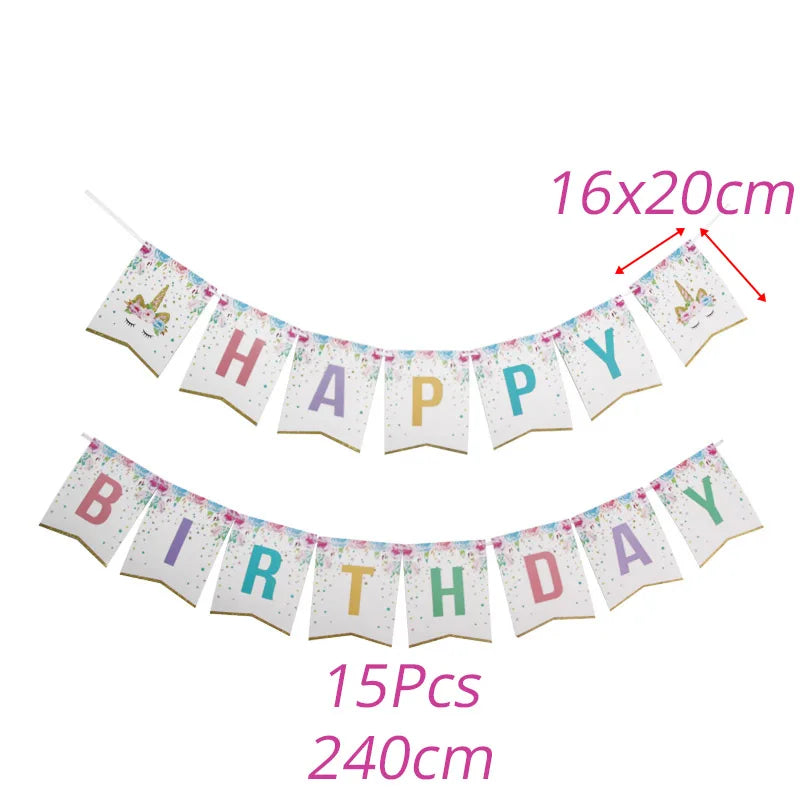 Unicorn Plate Napkin Cups Unicorn Party Supplies Balloons Kids Birthday Party Decoration Baby Shower Girl Kid Birthday Supplies