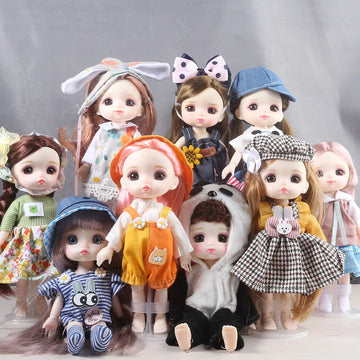 16cm BJD Doll Full Set 13 Moveable Joint Dolls Cartoon Dress Bjd Toy