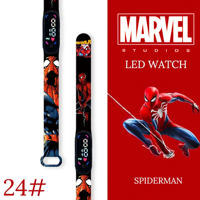 Spiderman Kid's Waterproof Children Digital Watch Boys LED Clock