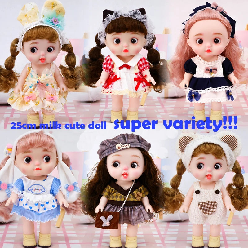 Dolls Toys Girl Doll Big Head Cute Baby Festival Gift Reborn Kids Dolls For Girls 25cm