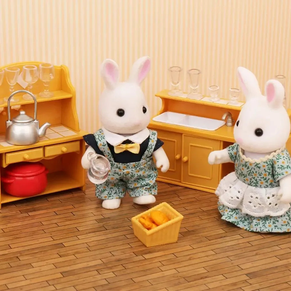 Forest Animal Family Dollhouse Furniture 1/12 Miniature Toys Girl Dolls