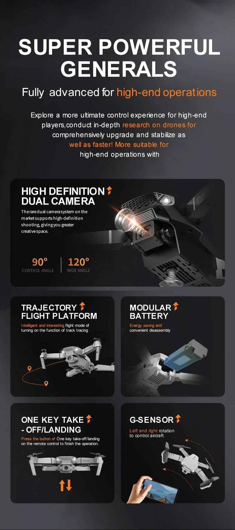 Professional mini remote control drone with E88 4k HD aerial camera