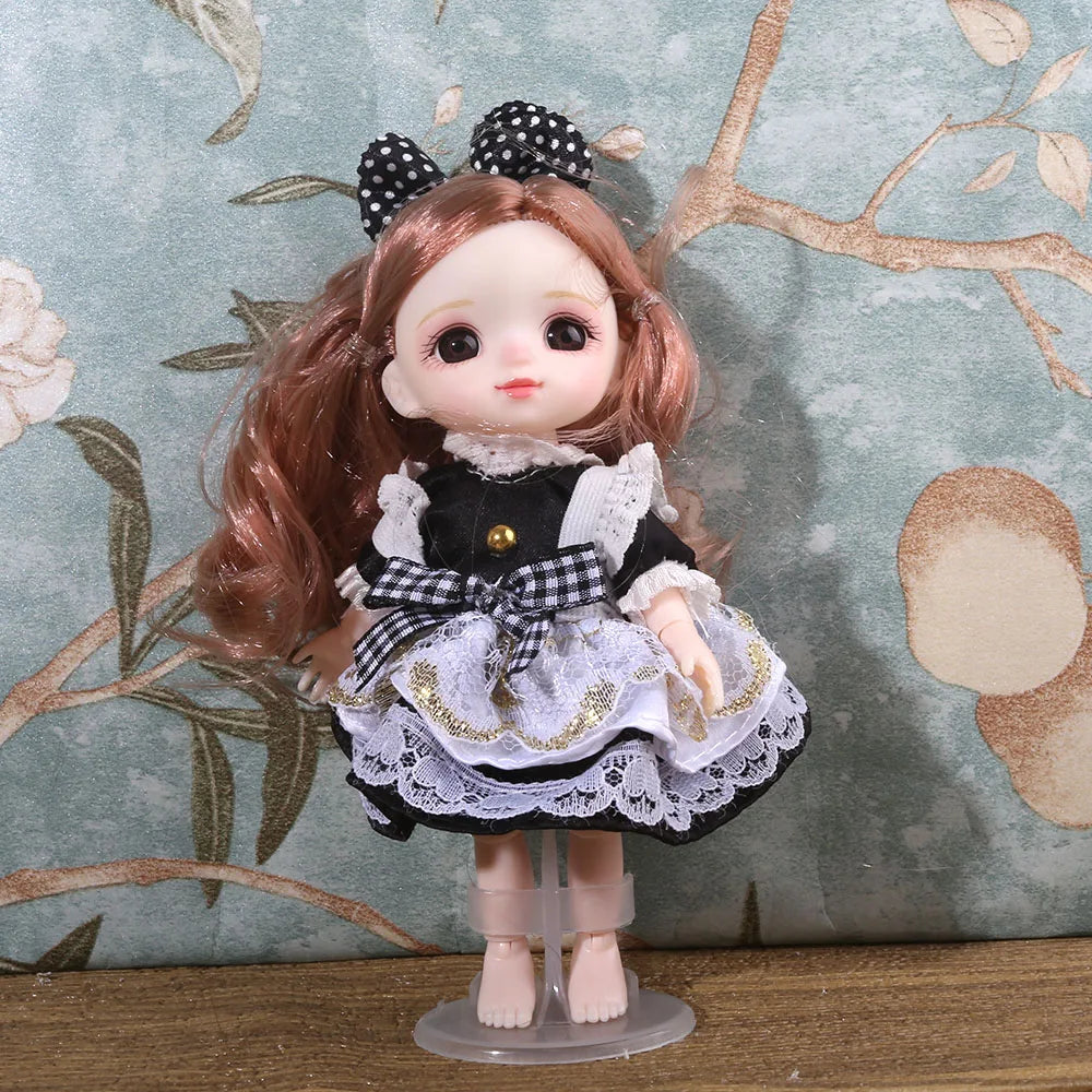16cm BJD Doll Full Set 13 Moveable Joint Dolls Cartoon Dress Bjd Toy