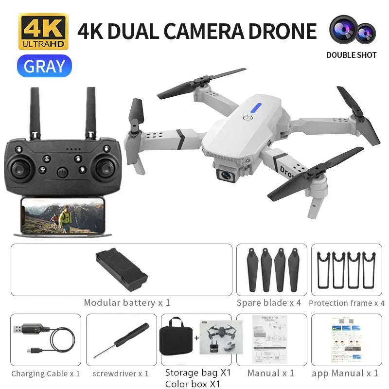 Professional mini remote control drone with E88 4k HD aerial camera