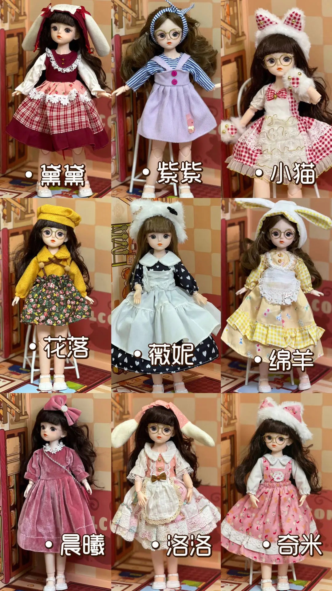 30cm Doll 6-point BJD Dress Doll Little Princess Lolita Girl Toy Doll Multi Joint