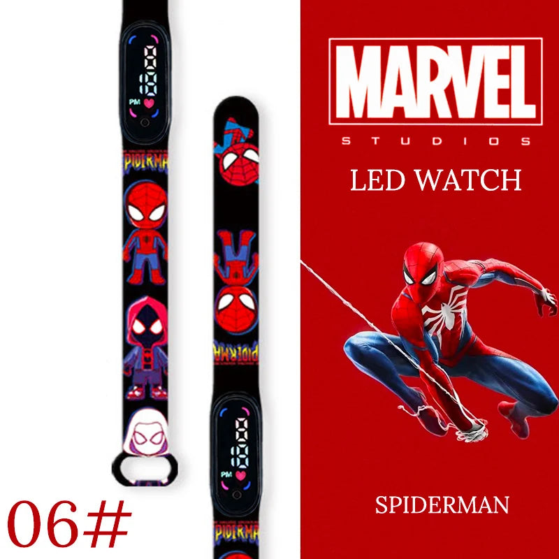 Spiderman Kid's Waterproof Children Digital Watch Boys LED Clock