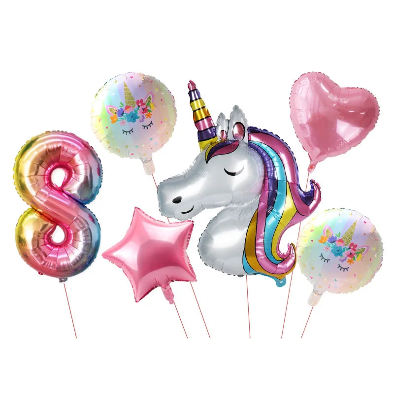 Unicorn Plate Napkin Cups Unicorn Party Supplies Balloons Kids Birthday Party Decoration Baby Shower Girl Kid Birthday Supplies