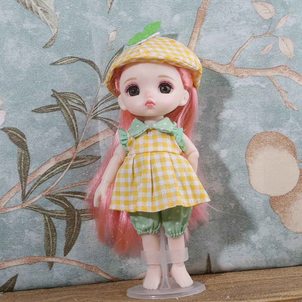 16cm BJD Doll Full Set 13 Moveable Joint Dolls Cartoon Dress Bjd Toy