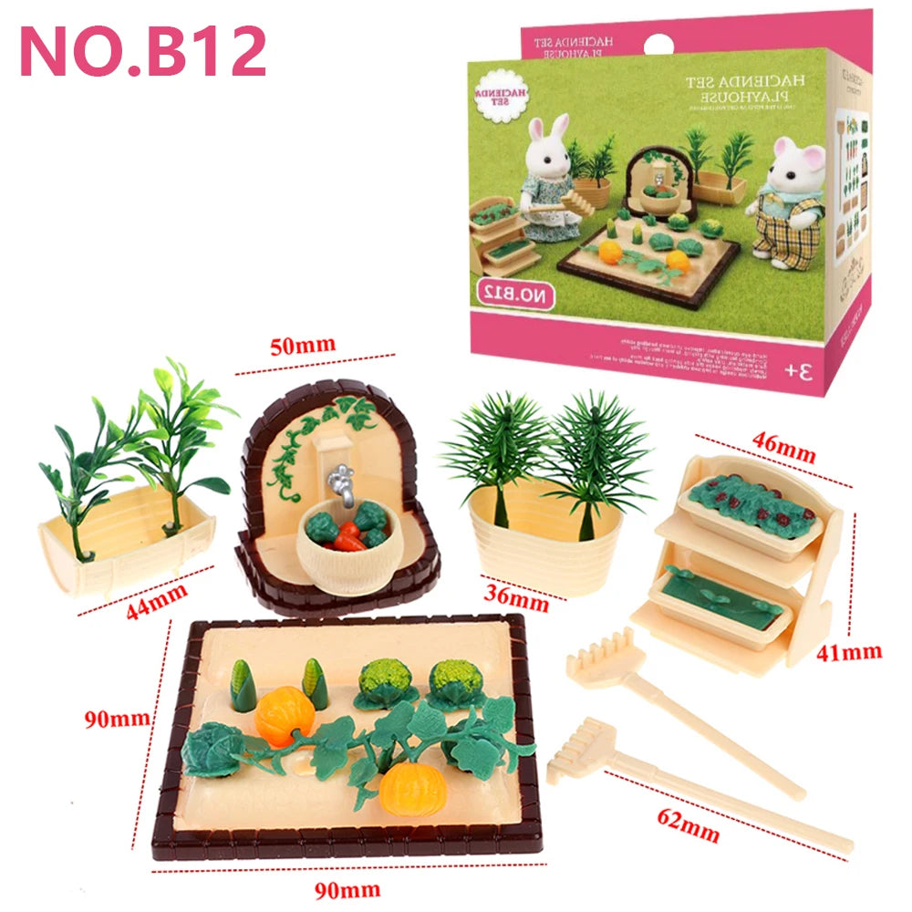 Forest Animal Family Dollhouse Furniture 1/12 Miniature Toys Girl Dolls
