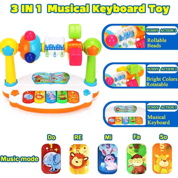Kids Rotating Music Piano Keyboard With Light Sound