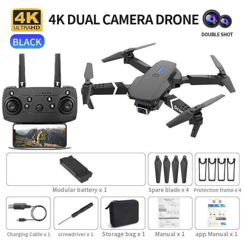Professional mini remote control drone with E88 4k HD aerial camera