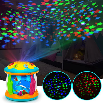 Baby Toys 1-3 Years Babies Ocean Light Rotary Projector Musical Toys Montessori Early Educational Sensory Toys