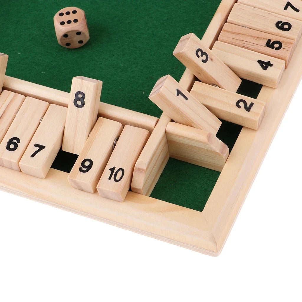 Deluxe Four Sided 10 Numbers Shut The Box Board Game