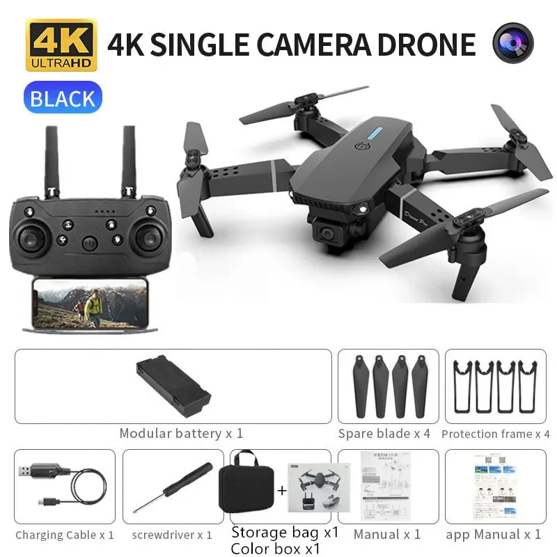Professional mini remote control drone with E88 4k HD aerial camera