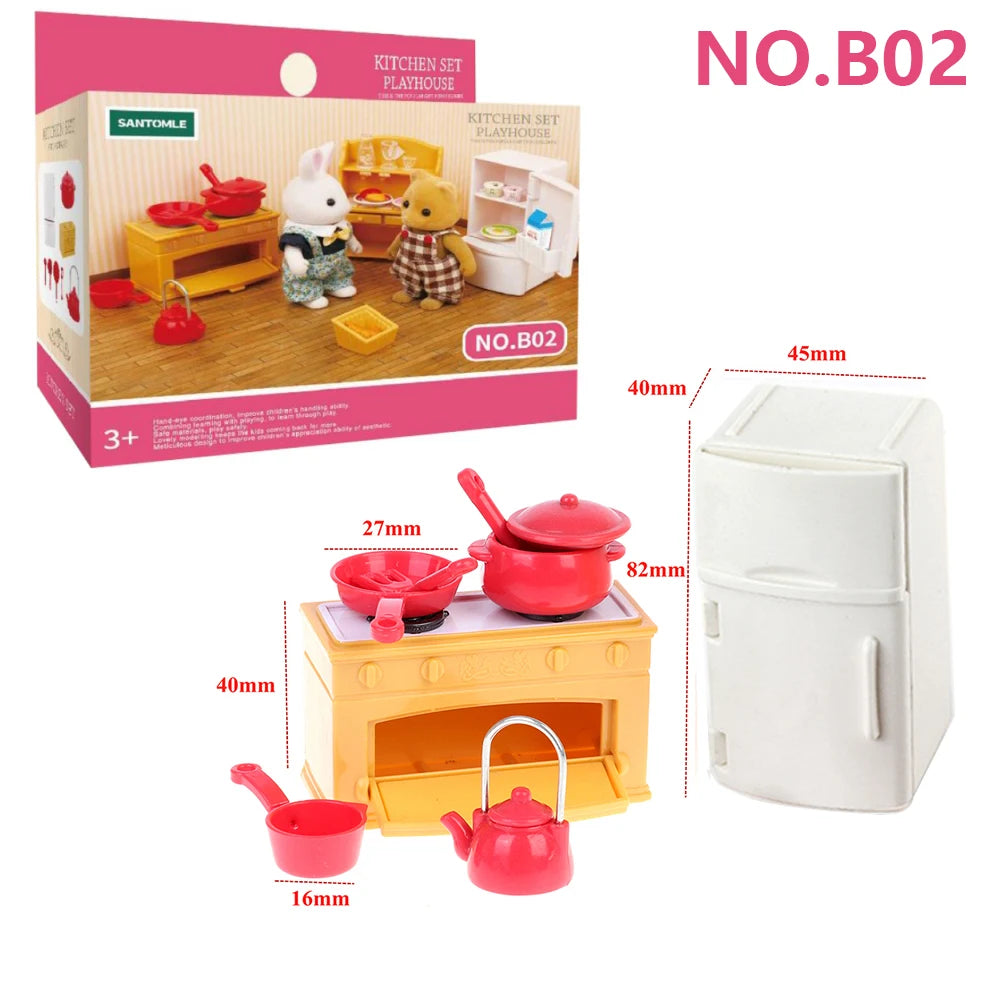 Forest Animal Family Dollhouse Furniture 1/12 Miniature Toys Girl Dolls