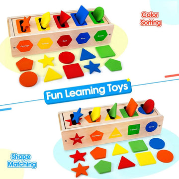 Toddler Montessori Toys Wooden Shape Color Sorting Toys