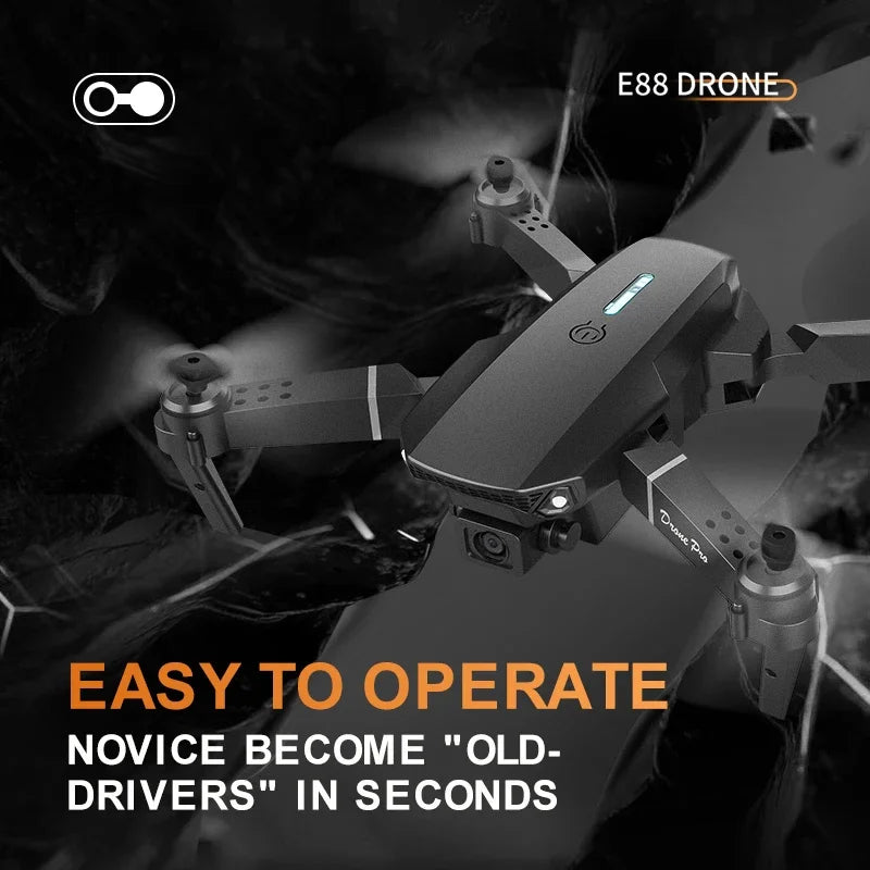Professional mini remote control drone with E88 4k HD aerial camera