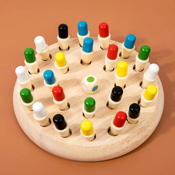 Kids Wooden Memory Match Stick Chess Fun Color Board Game