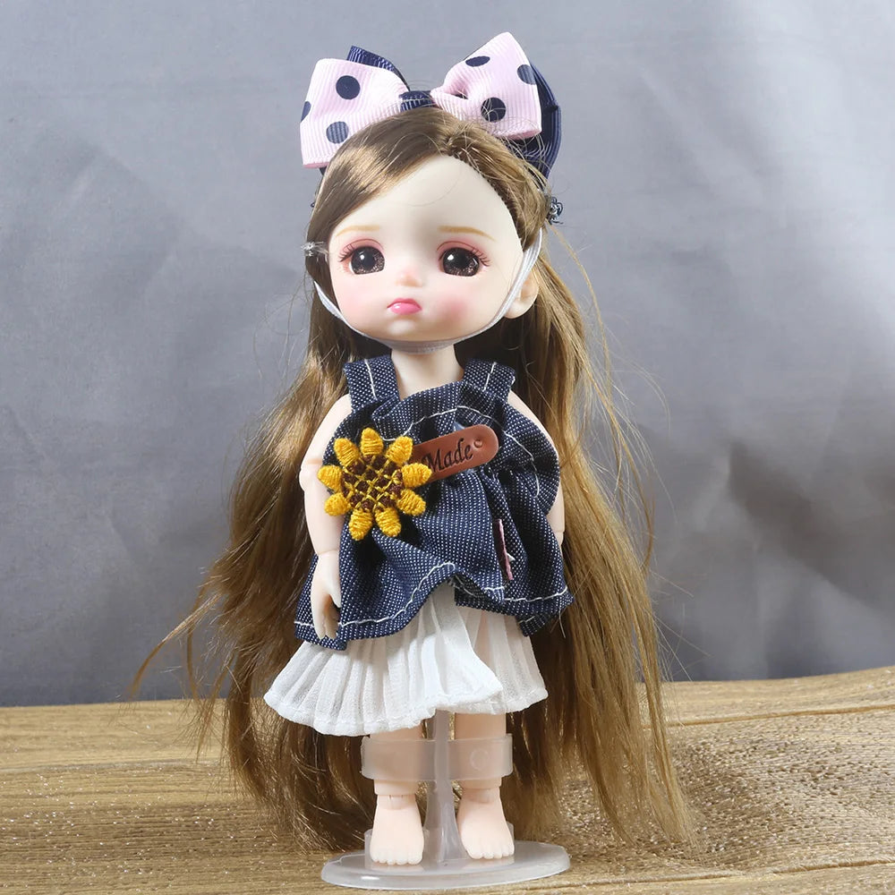 16cm BJD Doll Full Set 13 Moveable Joint Dolls Cartoon Dress Bjd Toy