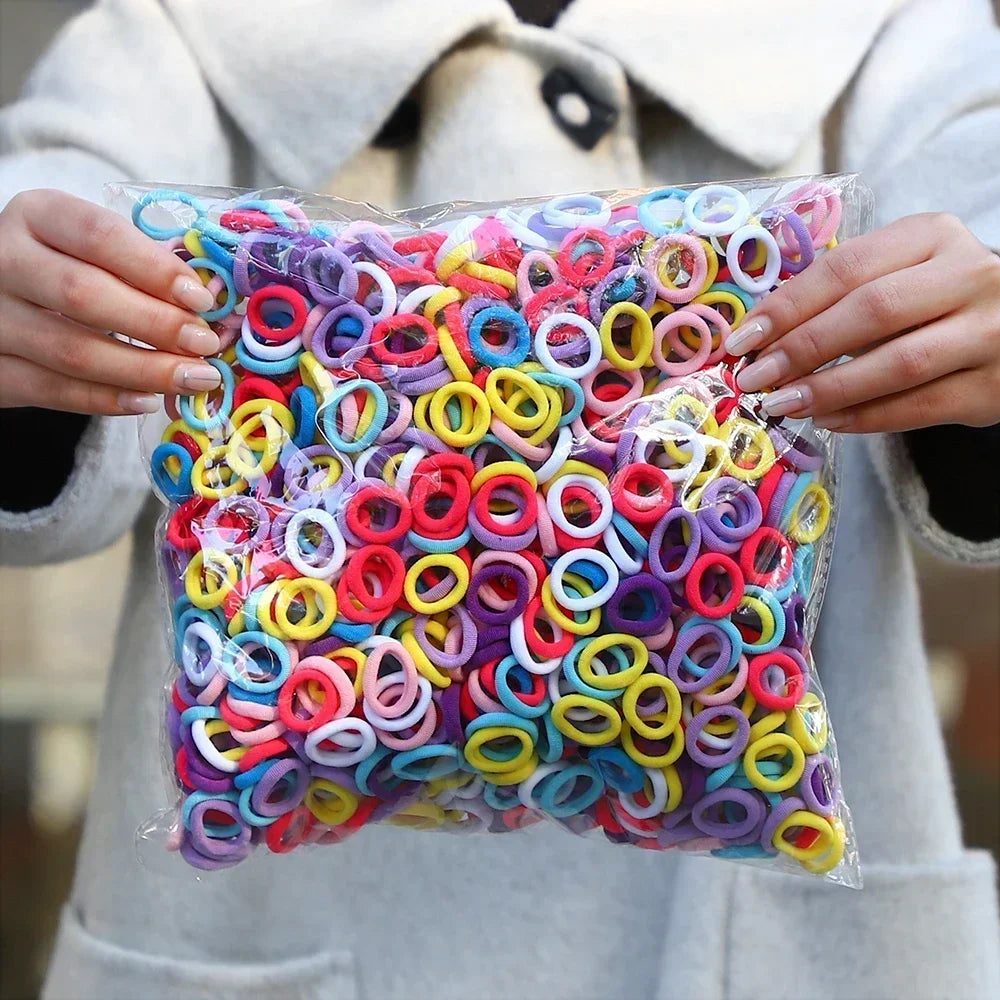 20/50/100Pc Elastic Hair Bands Girls Hair Accessories Mini Colorful Nylon Headband Kids Ponytail Holder Scrunchie Ornaments Gift