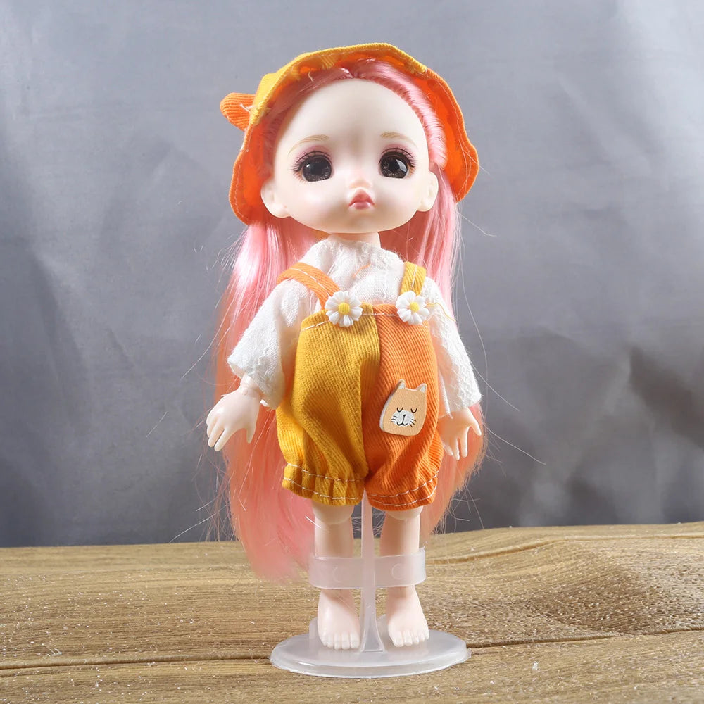 16cm BJD Doll Full Set 13 Moveable Joint Dolls Cartoon Dress Bjd Toy