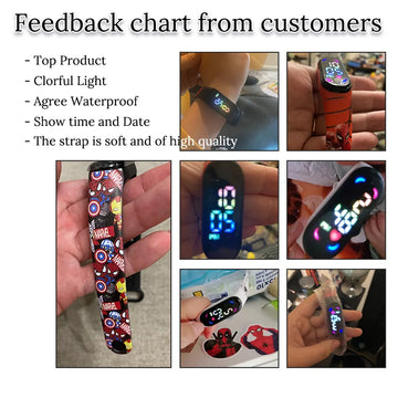 Spiderman Kid's Waterproof Children Digital Watch Boys LED Clock