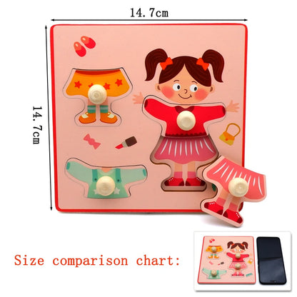 Children Hand Scratch Board Game, 3D Puzzle Early Education Matching Board Game